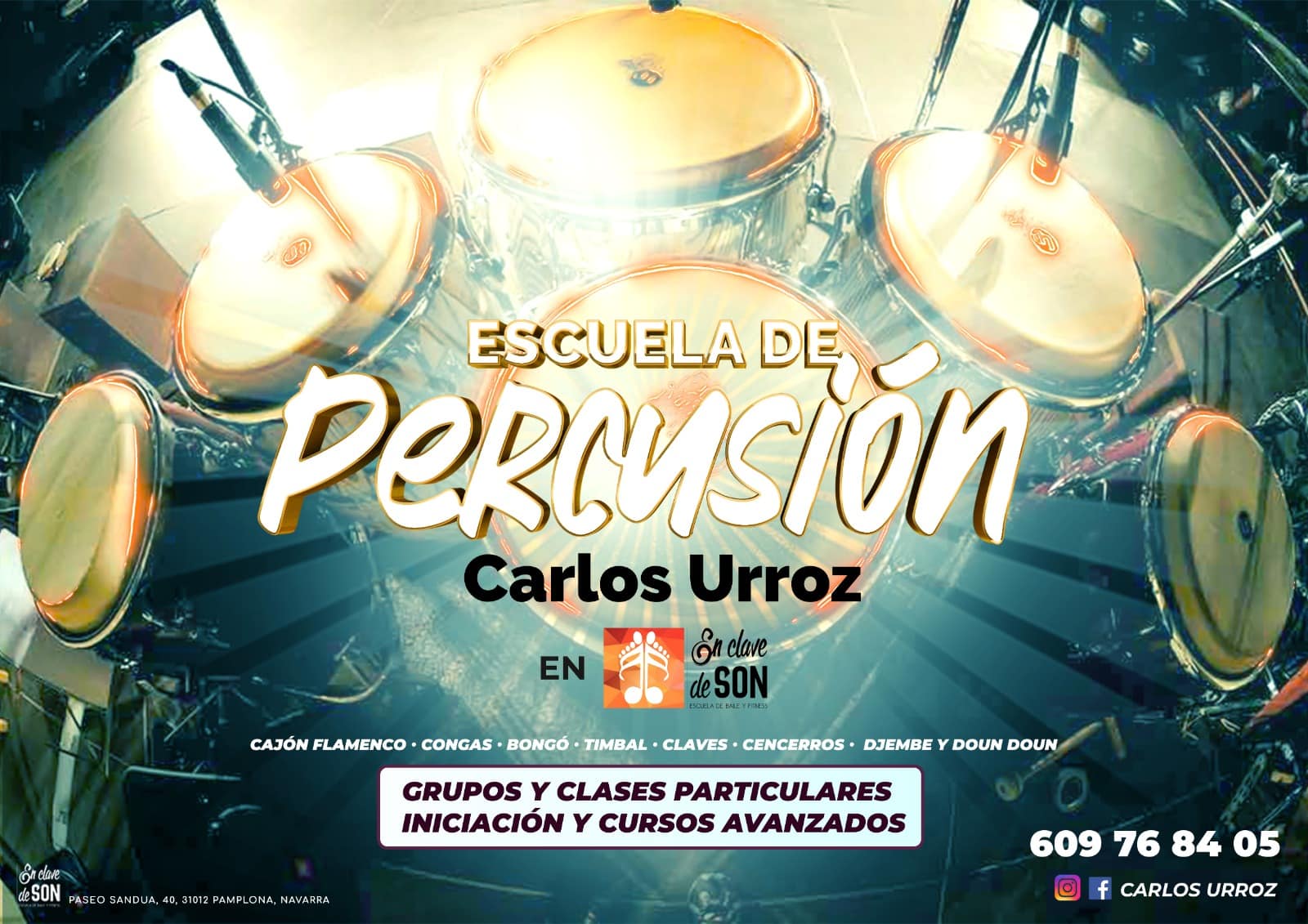 Banner escuela de percusion en En Clave de Son