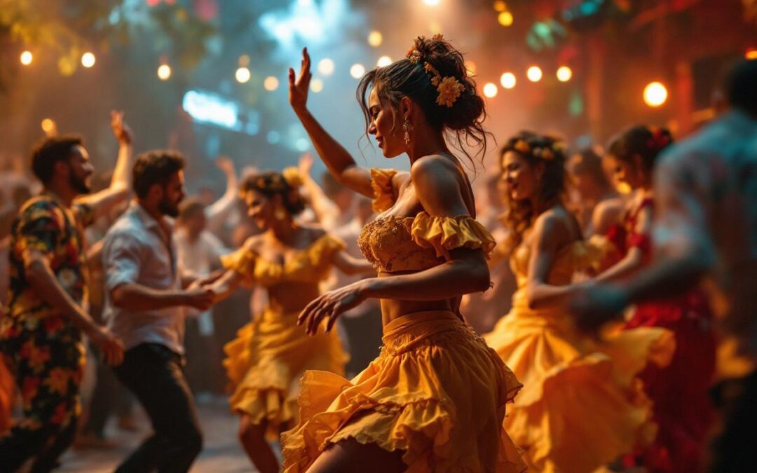 A photograph of a vibrant bachata dance scene