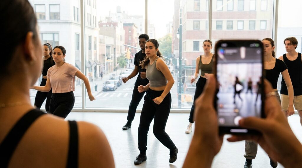 gente bailando grabando tiktok